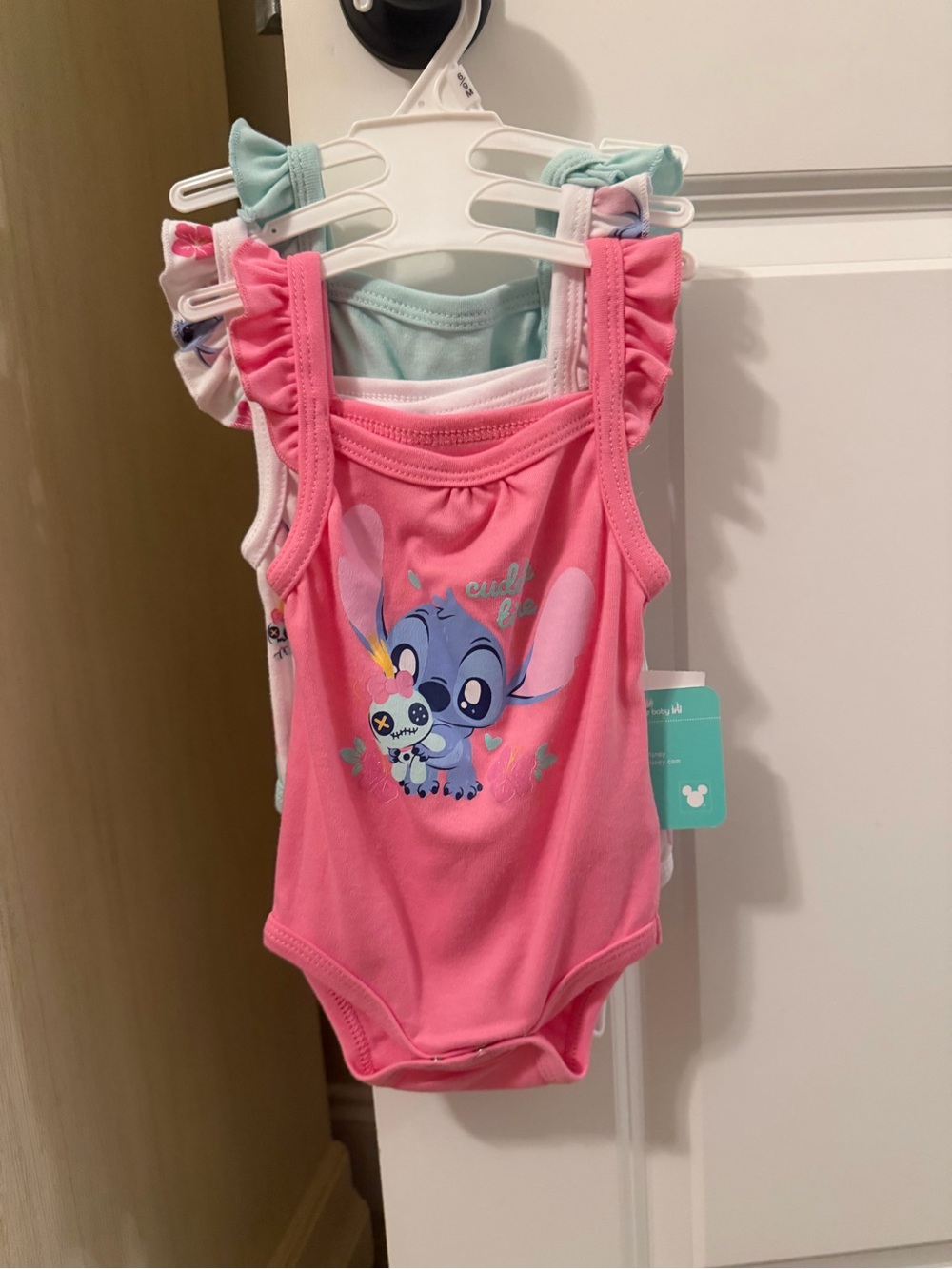 Disney Pink and Blue Stitch One-Piece Bodysuit